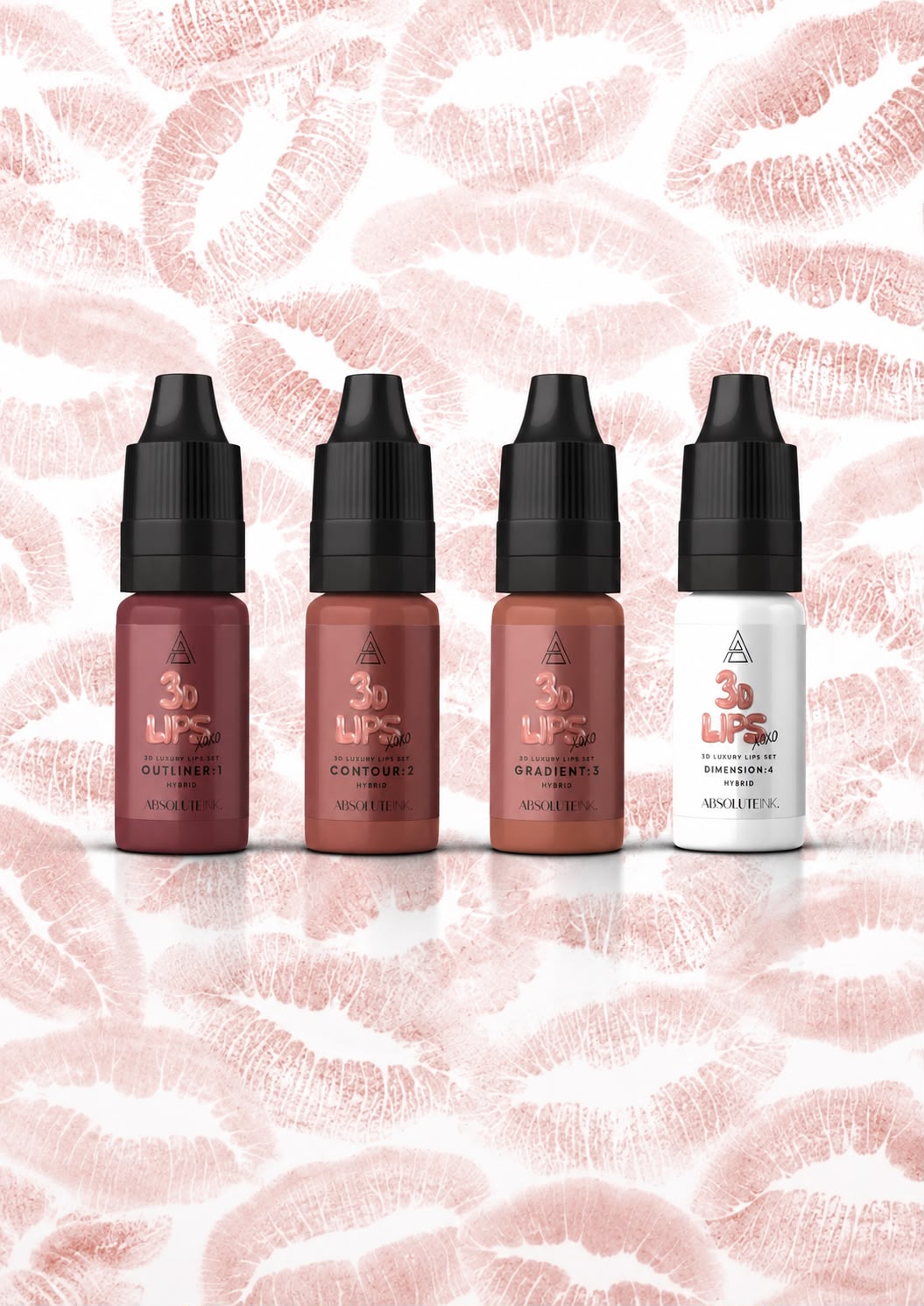 ABSOLUTE INK - 3D LIPS SET - PIGMENTI LABBRA [4 PIGMENTI X 1Oml cad.]